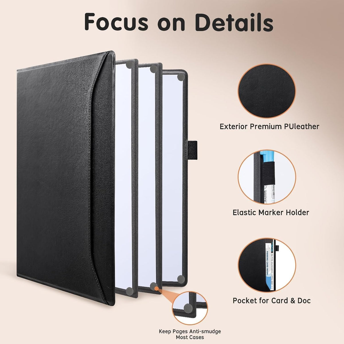 CoBak 6 Sides Portable White Board 12x9 inch (A4)