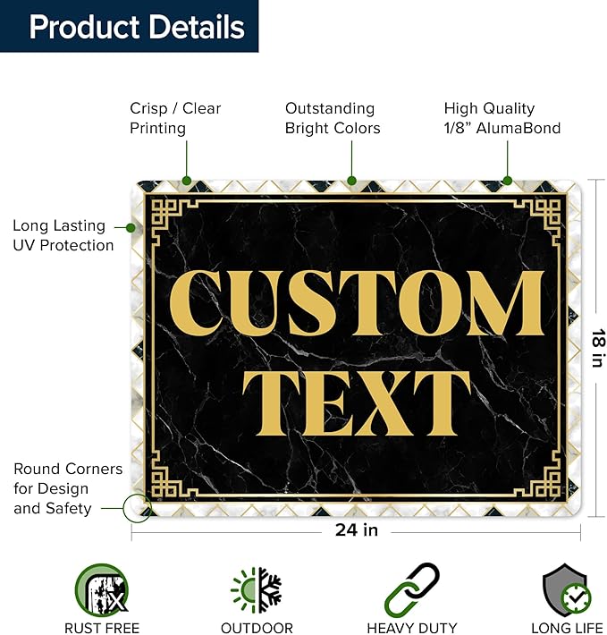 Custom Sign, Custom Street Sign, 11 Font Colors, 13 Font Styles, 4 Hole Options - Image 6