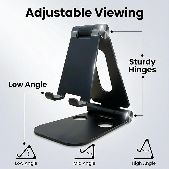 LOXP Tablet Holder Stand, Adjustable Aluminum Alloy Phone Stand, Compatible - Image 4