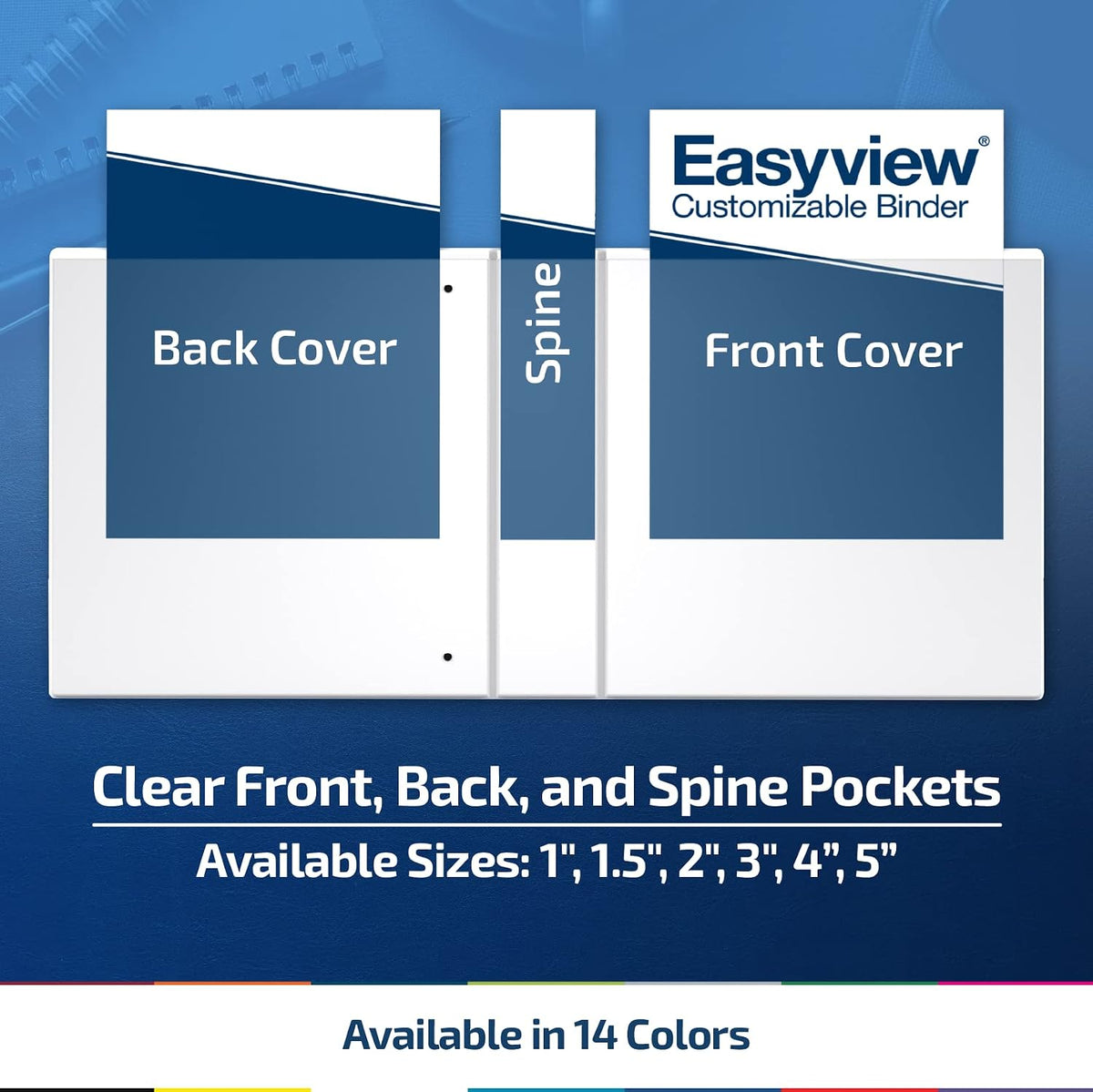 Easyview Premium 3-Ring Binders with Clear-View Covers and Round Rings, Binders for School or Office, 1.5 Inch, Pack of 6, Yellow
