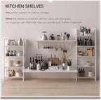 4NM No Assembly Folding Bookshelf Storage Shelves 4 Tiers Vintage Bookcase - Image 4