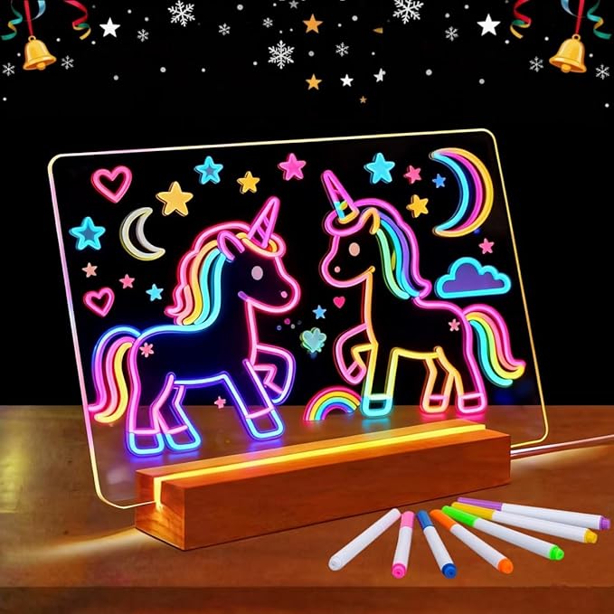SetGame Led Note Board with Colors 7 Pens, Light Up Dry Erase Board with Stand - Image 4