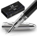 Wordsworth & Black Majesti Fountain Pen-, Luxury Case, Stainless Steel; Medium by WordsworthBlack