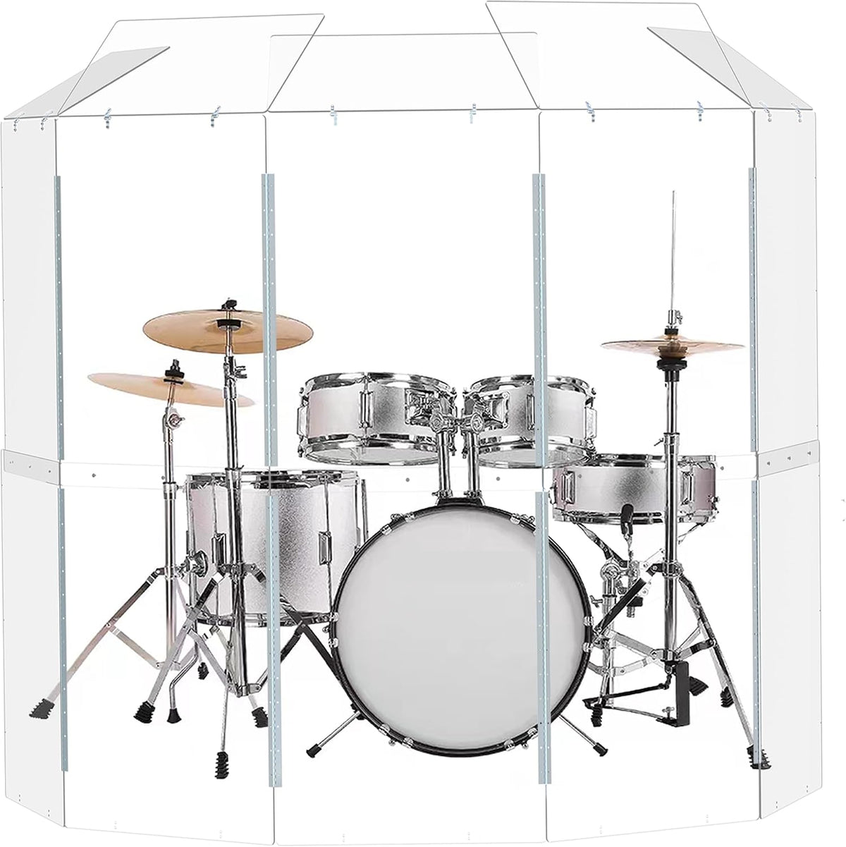 portable drum shield w/deflectors | 5-panels 2ft x, main product view