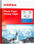 HARTWII Glossy Photo Paper 8.5x11 Inches, 110 Sheets Thin Inkjet Paper by HARTWII