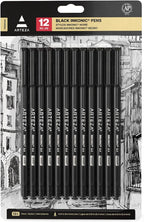 ARTEZA Black Inkonic Fineliners Pens, 0.4 mm Fine Tip Markers, Water-Based Art by ARTEZA