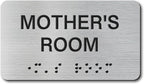 Mothers's Room Signs with Raised Text & Grade 2 Braille, Brushed by EliteSign