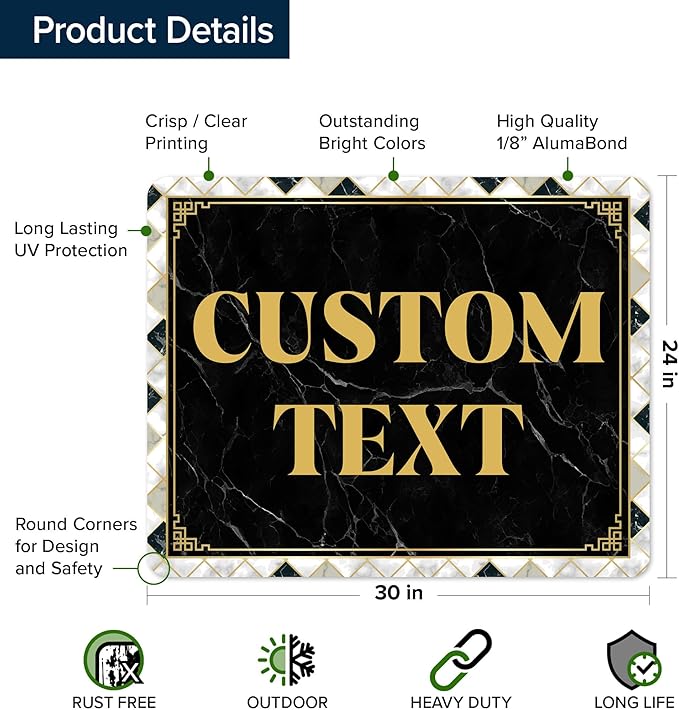 Custom Sign, Custom Street Sign, 11 Font Colors, 13 Font Styles, 4 Hole Options - Image 6