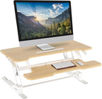 Mount-It! Height Adjustable Standing Desk Converter, 38” Wide, Desk Riser by Mount-It