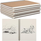 PerKoop 2 Pcs 8.5"x11" Spiral Sketch Pad A4 Large 100 Sheet Blank Notebook by PerKoop