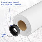 Wide Format Paper 24 In x 150 Ft, 4 RollsPlotter Paper on 2" Core, CAD Bond - Image 3