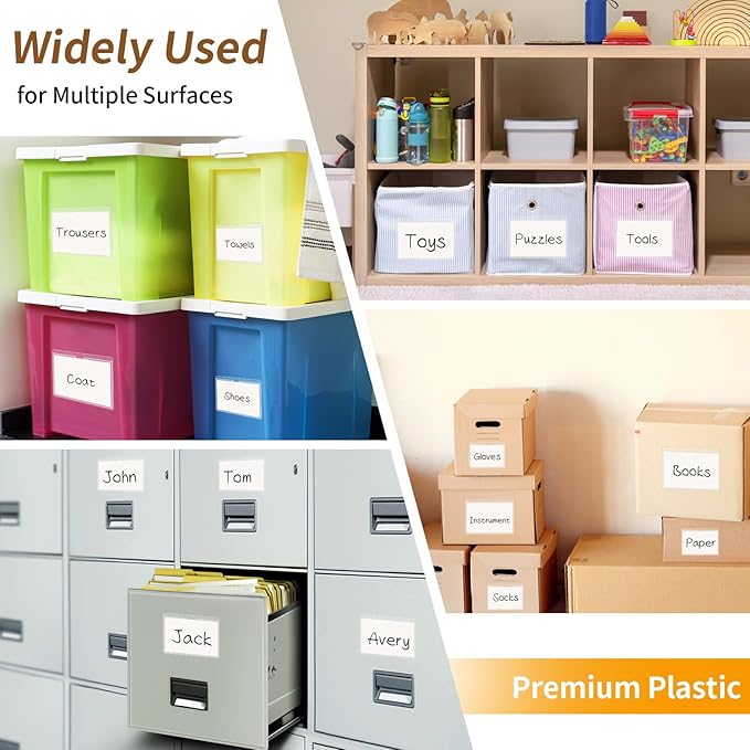 NIUBIER Storage Bin Labels, 36 Pack Clear Adhesive Pockets, Index Card Holder - Image 7