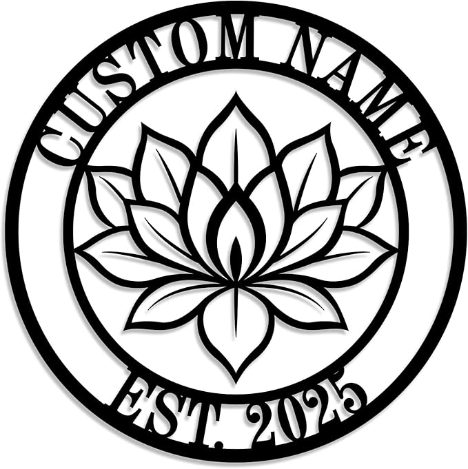 Personalized Lotus Metal Sign, Custom Lotus Flower Wall Decor, Zen Metal Wall by HYTSIGN