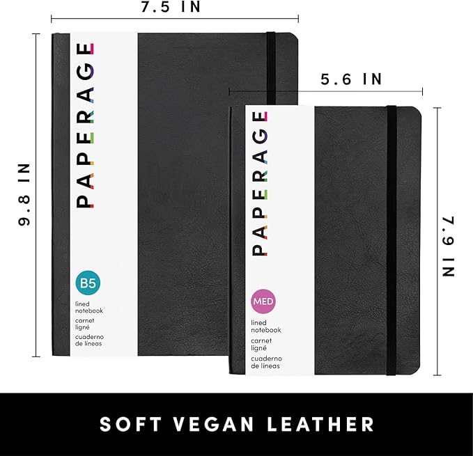 PAPERAGE Softcover Lined Journal Notebook, 160 Pages, Medium College Ruled - Image 2