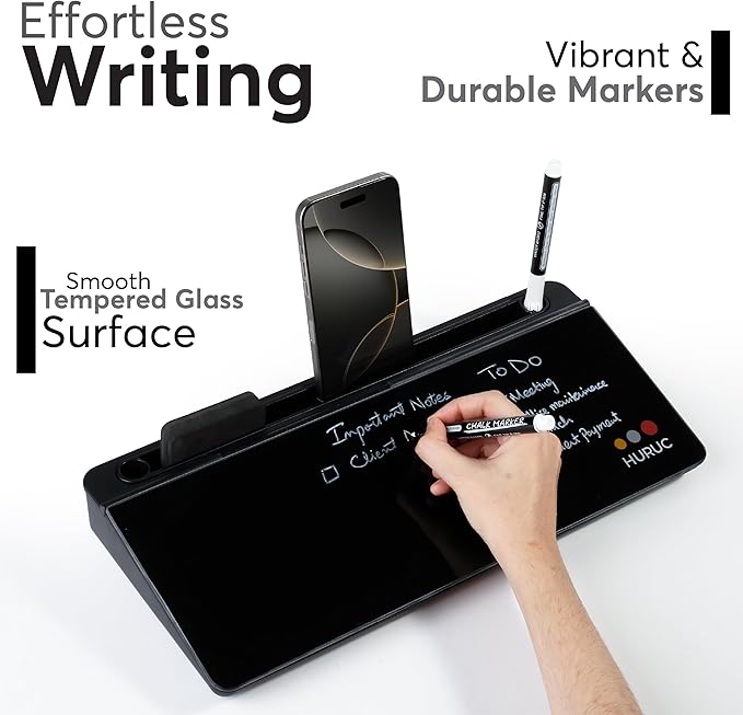 HURUC Small Glass Desktop Whiteboard - Image 2