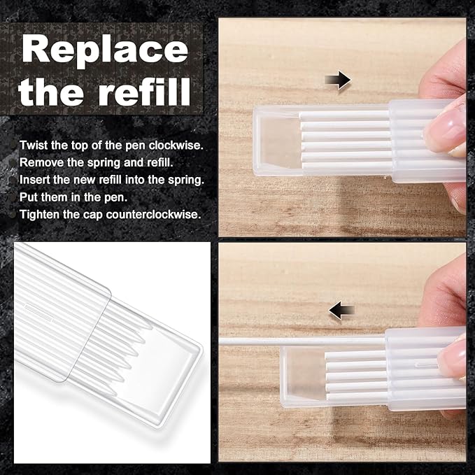 Zhehao 120 Pieces 2.8 mm Carpenter Pencils Lead Refills HB Refill - Image 4