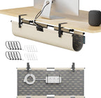 2-in-1 Under Desk Cable Management Tray & Privacy Panel, Dual-Sided Felt Cord by ERGOCOLLECT
