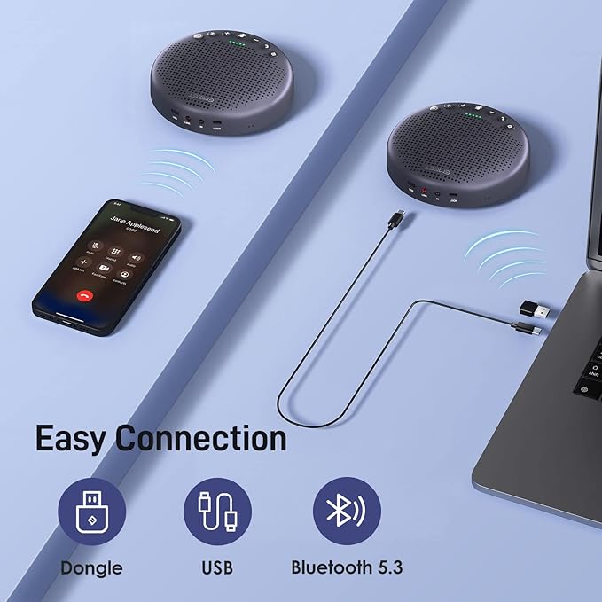EMEET Conference Speaker and Microphone w/8+1 Mics, 360° Voice Pickup, Noise - Image 6
