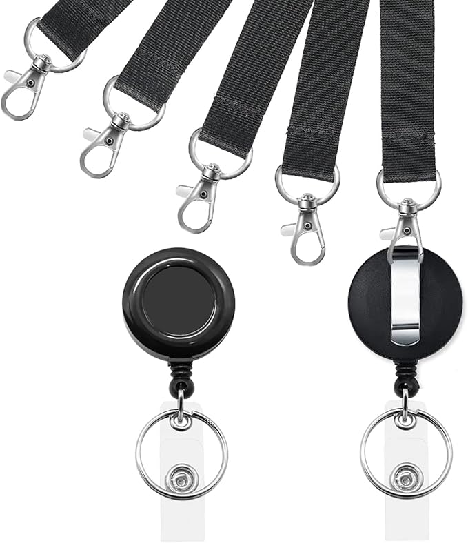 YOUOWO 5 Pack Black Lanyards - Image 4