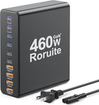 460W USB C Charger Block, 10-Port Charging Station GaN Fast Charger Block Type by Roruite