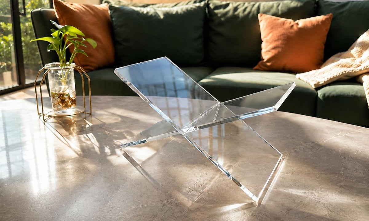 Clear Acrylic Book Stand for Display and Reading, Modern Open Book Holder for...