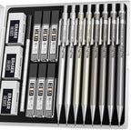 Nicpro 8 Pack 0.5mm & 0.7mm Metal Mechanical Pencil Set, MB1000 Lead Drafting by Nicpro