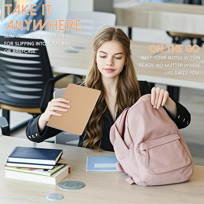 LIONSOUL Bulk A5 Journal Notebook, Kraft Cover 80 Pages Lined Paper Journal - Image 4