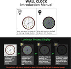 Oxmidud Glow in The Dark 3D Numerals Wall Clock，12 Inch Retro Silent - Image 3