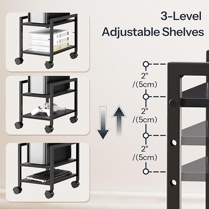 HOOBRO PC Stand, 2-Tier PC Tower Stand Fits Most Computer Towers, CPU Holder - Image 5