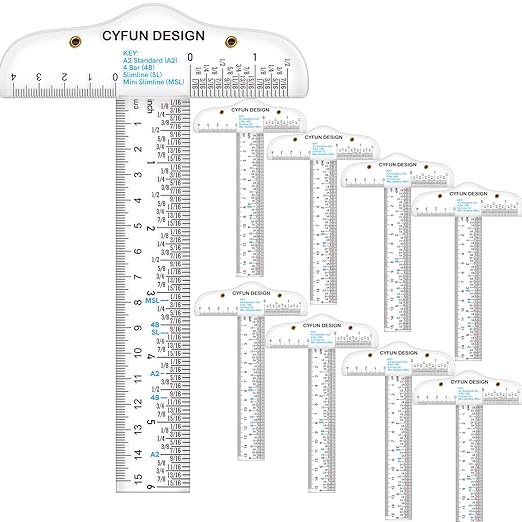 9 Pack 6 Inches Acrylic Clear T-Square Ruler, T Square Ruler, Transparent by CYFUNDESIGN