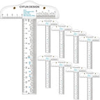 9 Pack 6 Inches Acrylic Clear T-Square Ruler, T Square Ruler, Transparent by CYFUNDESIGN