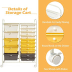 DORTALA 15-Drawer Rolling Storage Cart - Image 7