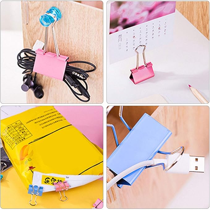 Binder Clips - Assorted Sizes 100 Count, X Large, Mini Paper Clamps Combination - Image 6