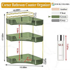 SUNZOS 3-Tier Corner Bathroom Counter Organizer, Bathroom Organizer Countertop - Image 2