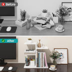 ELITEROO Desk Bookshelf, 4 Tier Wood Desktop Bookshelf, Adjustable Table Top - Image 4