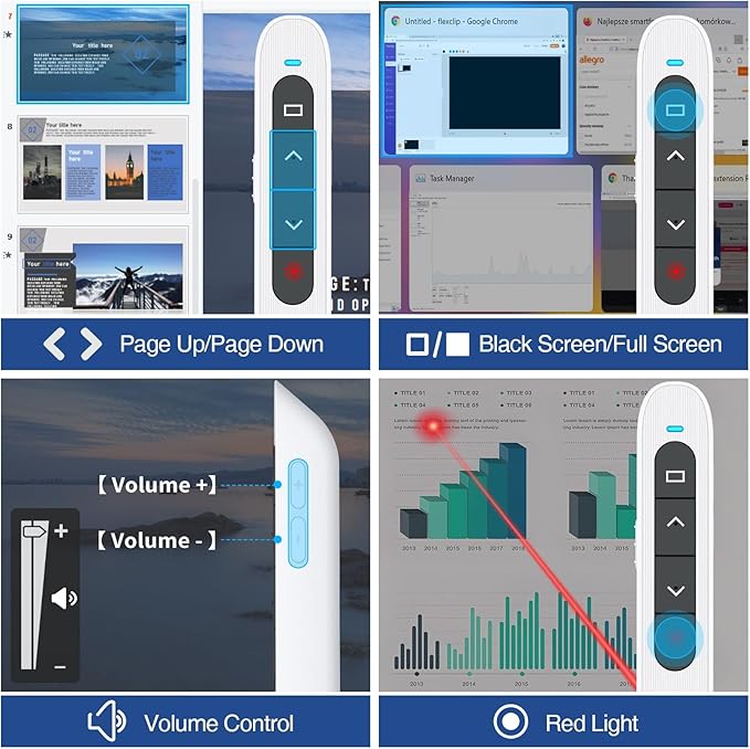 Rechargeable Presentation Clicker USB C Wireless Presenter Remote - Image 4