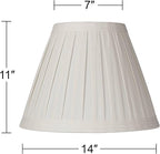 Creme Linen Large Box Pleat Lamp Shade 7" Top x 14" Bottom x 11" High - Image 4