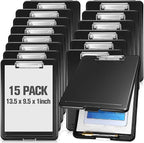 Mimorou 15 Pcs Clipboard with Storage, 9.5 x 13.5 Inch Plastic Heavy Duty by Mimorou