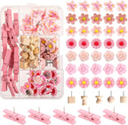 78 Pieces Push Pins Set Cute Thumb Tacks Decorative Flower Push Pins by BESARME
