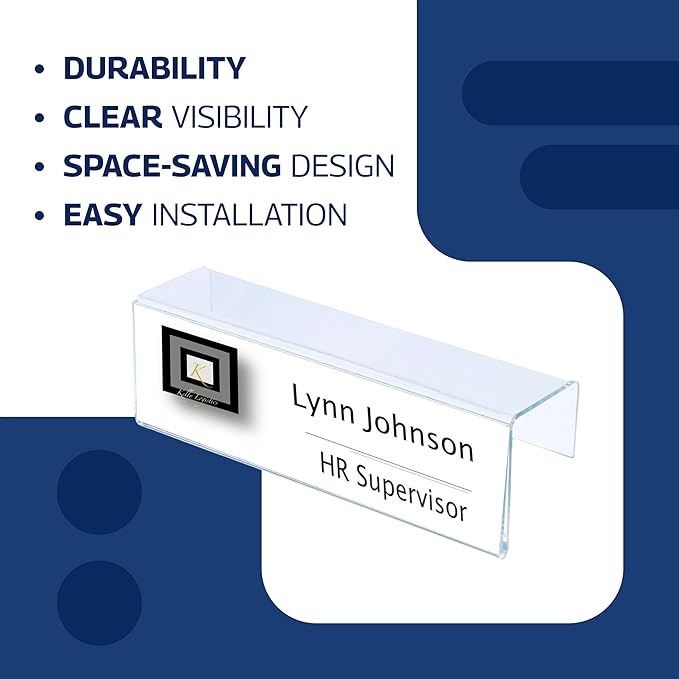 20-Pack 6" x 4" Acrylic Name Plate Holders – Hook-Style Name Tag Display - Image 4