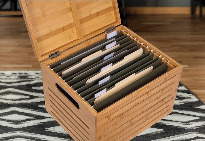 BIRDROCK HOME Rolling File Storage Organizer Box - Image 9