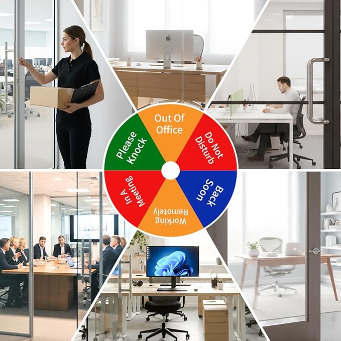 6-Sided Office Door Sign with Magnetic & Adhesive Backing - Image 4