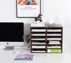 TQVAI Wood Literature Organizer, 12 Slots Hold 6000 Sheets A4 Papers, Wooden - Image 2
