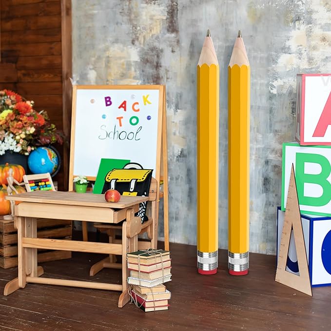 smrtcol Wooden Jumbo Pencil for Prop Gifts Decor 14 Inch Funny Big Novelty - Image 6