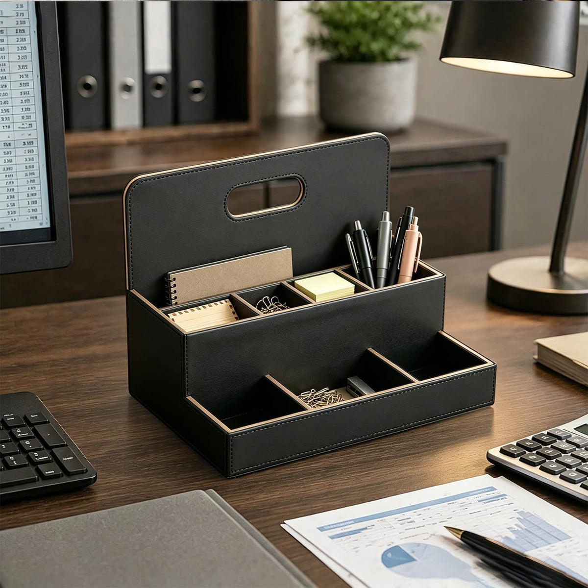 Mail Organizer Countertop, Pencil Holder, Office Supplies File Bill Sorter