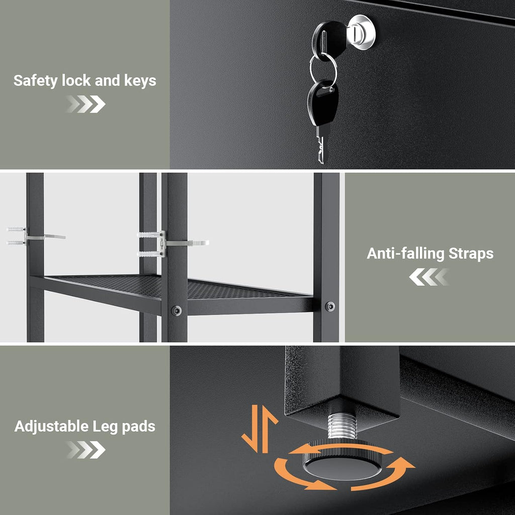 homieasy vertical filing cabinet with bookshelf for home on a desk or shelf