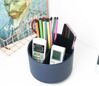 Hennaja Round Leather Art Supply Organizer, Remote Control Holder, 360 Degree - Image 6