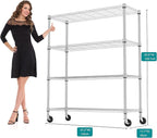 M MZG 4 Tiers Shelf 1400 lbs Steel Storage Shelving Utility Shelving Unit Steel - Image 3