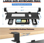 OUKMIC Large Height Adjustable Keyboard Tray - Image 3