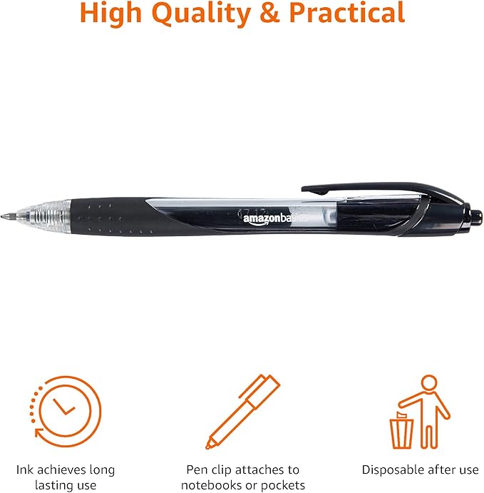 Amazon Basics Retractable Gel Ink Pens, Fine Point, Smooth Writing - Image 5